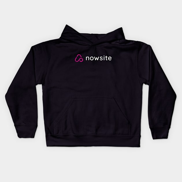 nowsite white letters Kids Hoodie by Nowsite 